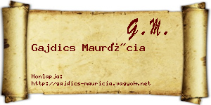 Gajdics Maurícia névjegykártya